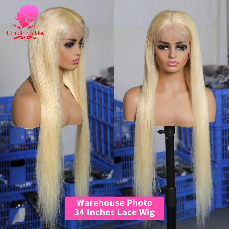 38 Inches 220 Density 360 Lace Frontal Wigs Straight Lace Frontal Wig 13x4 13x6 Blonde 613 Lace Front Human Hair Wigs For Women