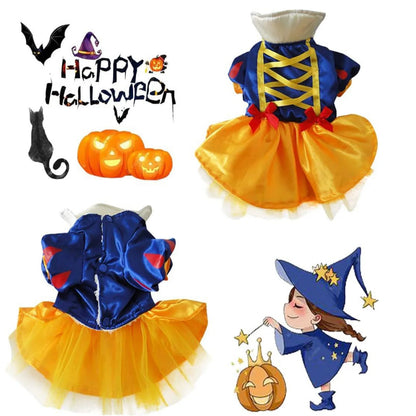 Princess Dog Costume Halloween Pet Costume Snow Princess Dress Cosplay Costume For Christmas Halloween Holiday Party Special