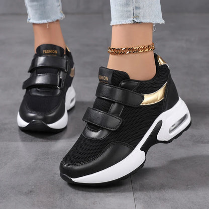 Fashion Women's Platform Shoes Invisible Height-increasing Casual Shoes Ladies Breathable Air-cushion Walking Traveling Shoes