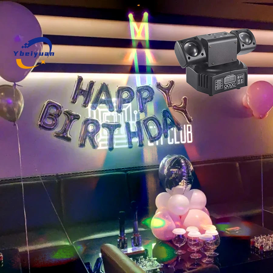 Ybeiyuan New LED Rotating Laser Beam Strobe 3-in-1 Disco Light DMX512 DJ Bar Club Party Wedding Christmas Effect Stage Light