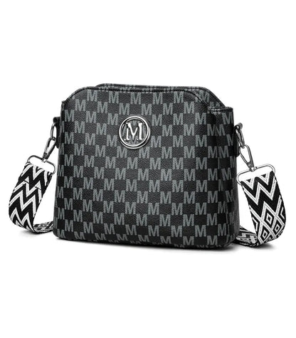 Synthetic Faux Leather Shoulder Bag For Women Retro Crossbody Bag with Golden "M" Monogram, Purse Work, Travel, Parties & Gifts