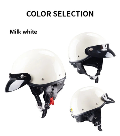 Cycking Motorcycle Helmet Four Seasons Riding Half Helmet Men Women Scooter Cute Retro