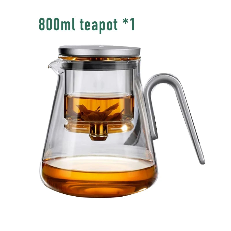 Samadoyo-Magnetic Switch Tea Pot, High-End Tea Set, Tea Water Separator, Household Tea Making Tool, Heat-Resistant Glass Tea Dis