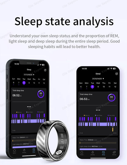 2025 New Smart Ring Call Alert Heart Rate Blood Oxygen Monitoring Pedometer Calorie Multifunctional Fitness Smart Finger Rings