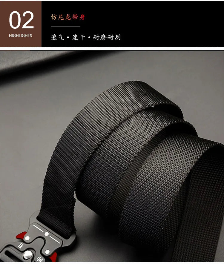 1 piece tactical belt for men; outdoor sports and leisure quick release buckle belt; hot sale
