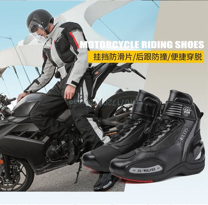 Motorcycle Riding Boots Men Women Knight Outdoor Waterproof Sneakers Shoes Off-road Professional Leisure Protective Riding Boots