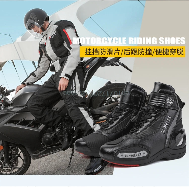 Boots For Motorcyclist Man Women Waterproof Enduro Motorcycle Boots Motorcycle Shoes Moto Hombre Anti-Fall Riding Short Boots