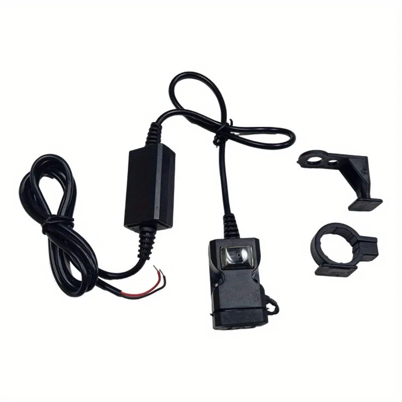 1pcs Motocycle Dual USB Charger Adapter Rearview Mirror Waterproof Power Supply Socket For iPhone Samsung Huawei