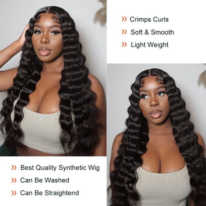 Lace Front Curly Wig Long Loose Deep Wave Synthetic Honey Blonde for Women Hair Replacement Natural Crimps Heat Resistant