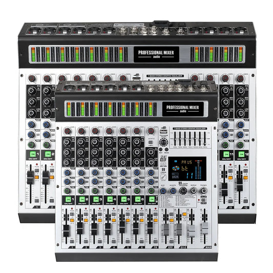 8 Channel 12 Channel Mixer Professional Audio Mixing 99 DSP Digital Effects Audio Console Mixer DJ Console for Stage Performance