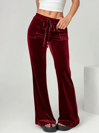 2025 autumn and winter women's micro flared pants slim fit and slimming casual flared pants velvet pants