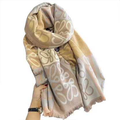 New Korean Version of The Fashion Hair Scarf Senior Sense Office Thick Warm Shawl for Both Casual and Versatile Bib