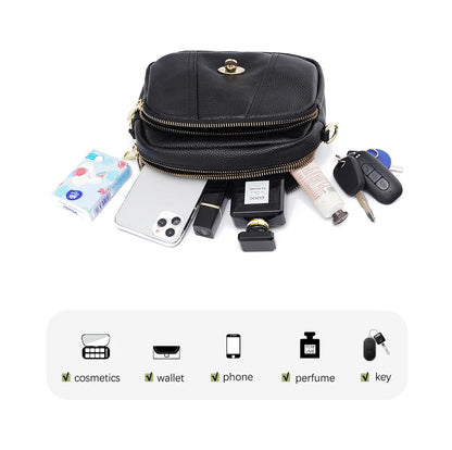 Zency Women Soft Leather Elegant Small Handbags Roomy Crossbody Bag With High Quality Vintage Hardware For Girls Leisure Purses