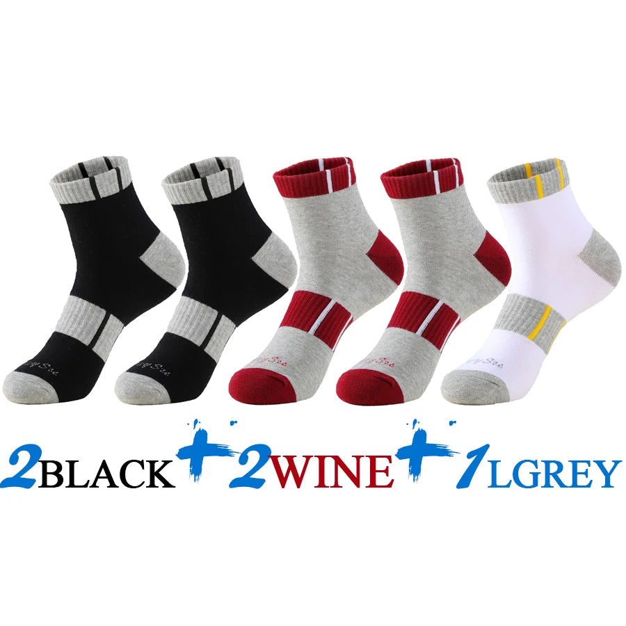 5 Pairs/Lot Mens Running Socks Casual Outdoor Sports Cotton Orange Red Stripes Compression Black 15 Styles Travel Hot Sale 2024
