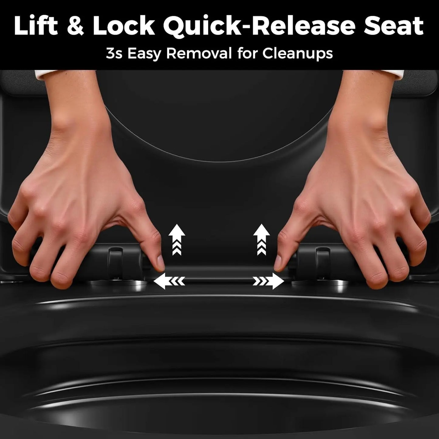 Compact Black One Piece Toilet with Soft-close Seat Lid, Power Dual Flush 1.2/1.85 GPF, Standard White Toilet Bowl,, Customized