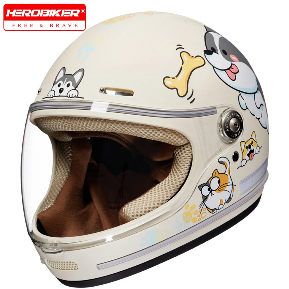 Children's Anti Fall Helmet Cute Cartoon Motorcycle Helmets Electric Bike Helmet Children's Moto Helmets Riding Full Helmet