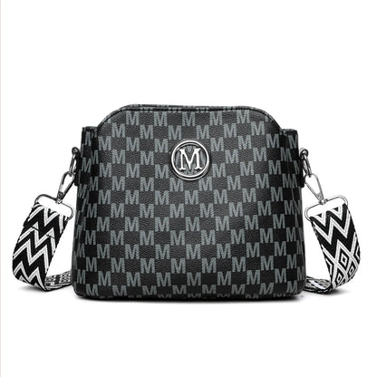 Synthetic Faux Leather Shoulder Bag For Women Retro Crossbody Bag with Golden "M" Monogram, Purse Work, Travel, Parties & Gifts
