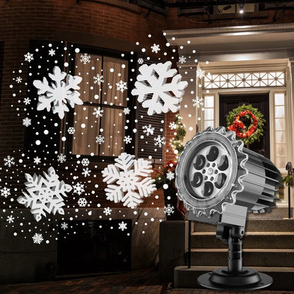 Christmas Snowfull Projection Dynamic Rotate Outdoor Snowflake Projector Lamp Party Waterproof Garden Christmas Decorations 2025