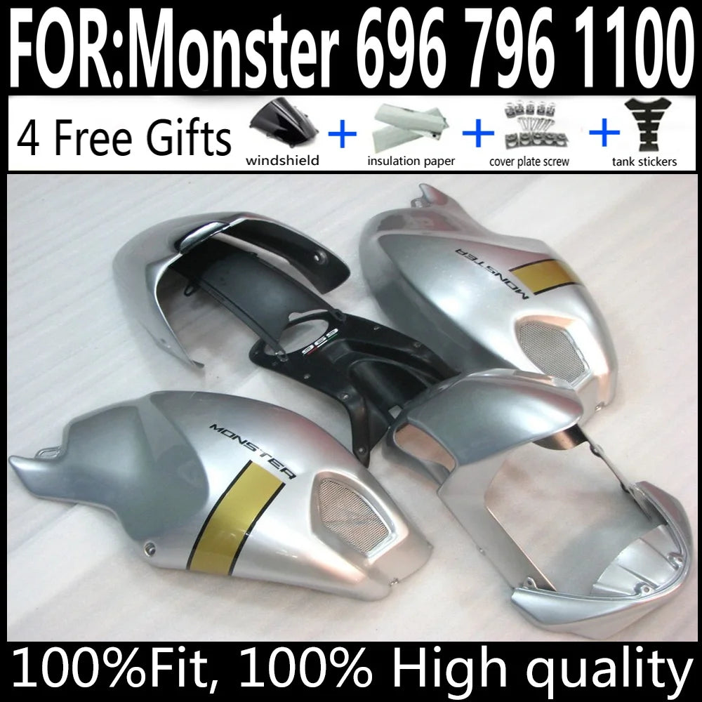 Ducati Monster 696 796 1100 Motorcycle Fairings Kit ABS Plastic Body Work Tank Cover Seat Cowl Full Set