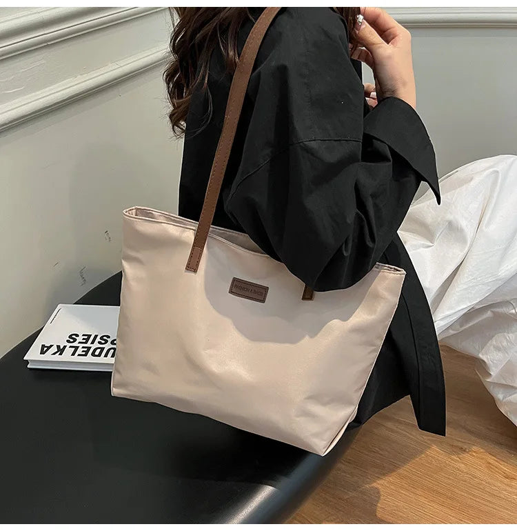 Casual Women's Oxford Cloth Shoulder Bags College Commuter Ladies Waterproof Tote Shopping Bag Large Capacity Female Handbags