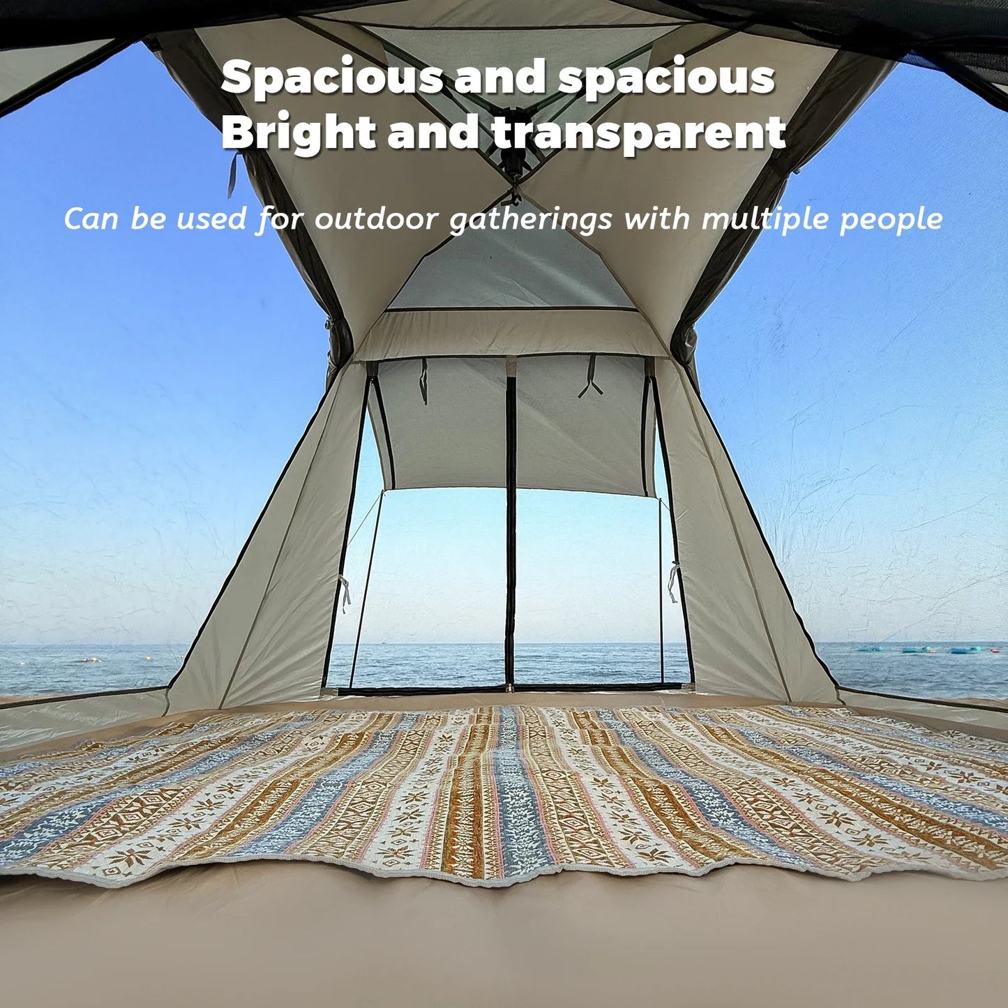 Foldable Portable Camping Tent Enhanced Ventilation Waterproof Wind & Rain Resistant With Storage Bag