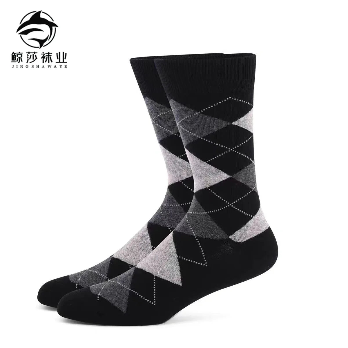 3pair Sock Leisure Athletic Sports Crew Dress Men Solid Color Striped plus-size Business Stockings mid-calf Autumn Winter B8W119