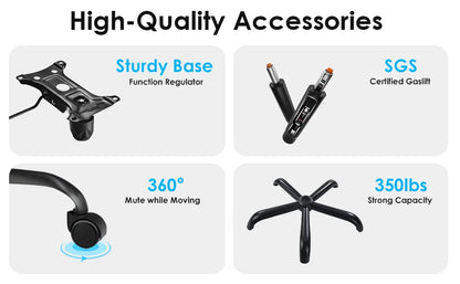 Ergonomic Office Chair, Desk Chair with Headrest and Lumbar Support, High Back Swivel Home Office Chair
