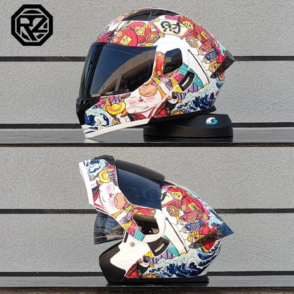 2025 professional motorcycle sports flip helmet ABS material modular dual lens full face helmet DOT certification