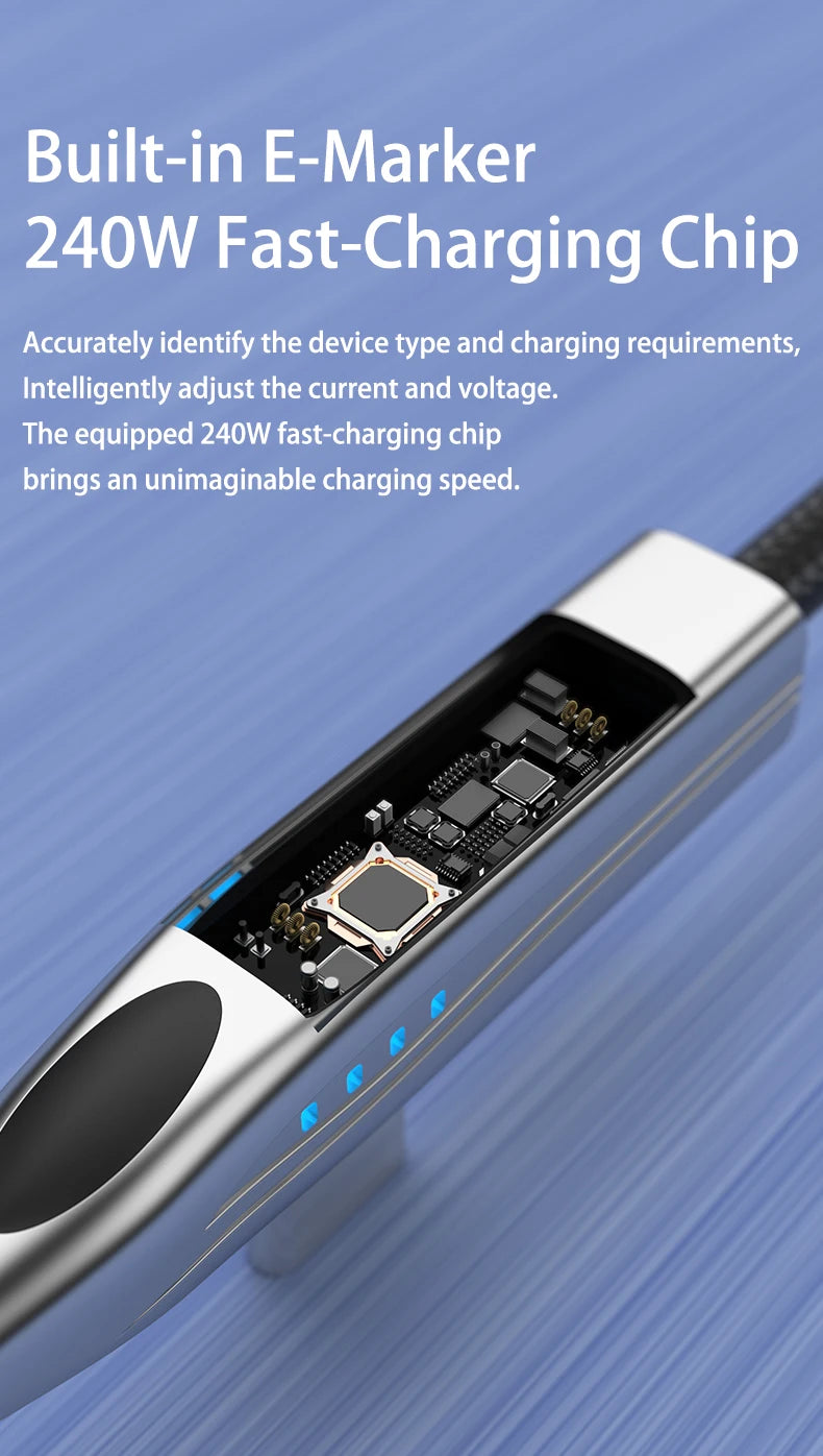 240W 100W Bullet Train Shape Fast Charging Cable 90° Elbow Type C Charger USBA/Type C To Type C Cable for Samsung S25 iPhone 16