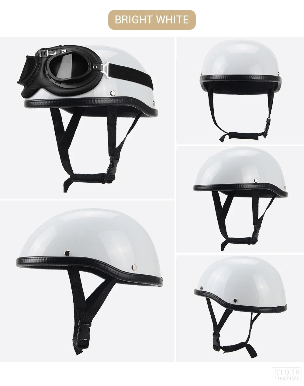 Motorcycle Helmet Fashion Capacete De Moto Retro Casco Moto German Vintage Moto Helmet DOT Certification Half Helmet Men Women
