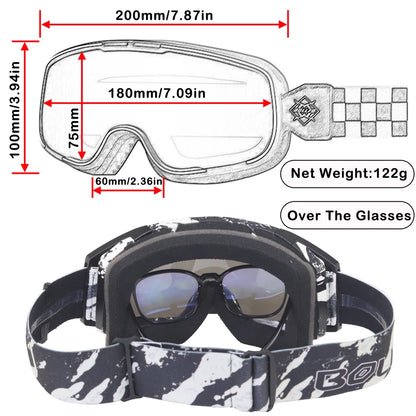 Youth MX Goggles with Tearoffs Windproof Motocross Glasses Men Dual-Cycle Defogging UV400 Protection Dirt Bike Enduro Goggles