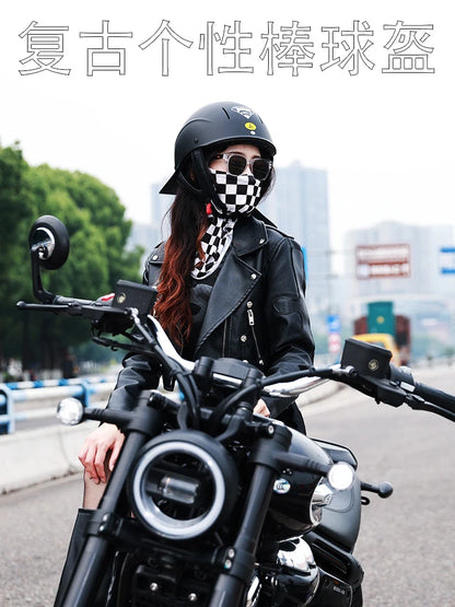 Summer breathable retro cruise motorcycle helmet for men and women electric motorcycle half helmet day American pedal scoop helm
