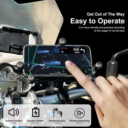 Universal Motorcycle Phone Holder Shock Absorbing Phone Mount Stand 360° Adjustable For iPhone 15 13 14 Pro Max More 4.7-7.1inch
