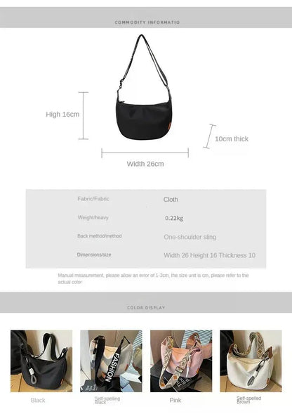 2025 New Fashion Crossbody Bag Simple Wide Shoulder Strap Design Single Shoulder Bag Original Style Commuting Dumpling Women Bag