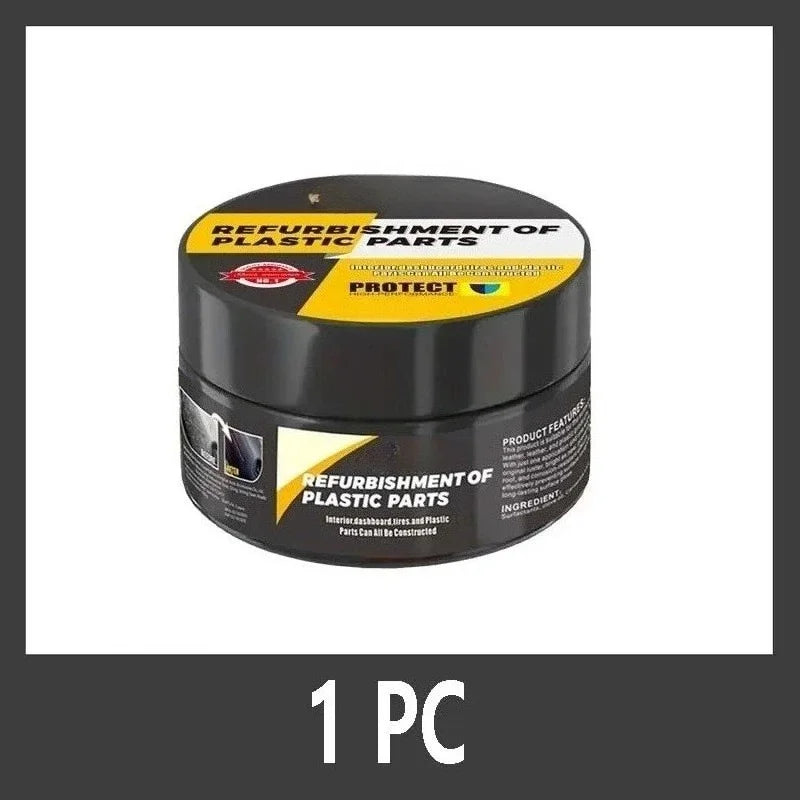 Car interior scratch repair paste, interior and exterior plastic polishing wax for leather, tires, steering wheel.