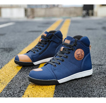 Motorcycle Shoes Men Riding Boots Casual Flat Shoes Anti-collision Toe Heel Protection Outdoor Cycling Motobike Sports Sneakers