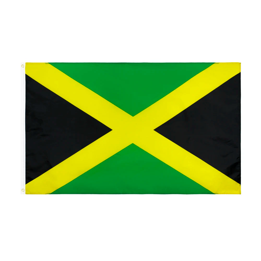LeaFLAG Jamaica National Flag 90X150cm Hanging Polyester Jamaica flag for decoration