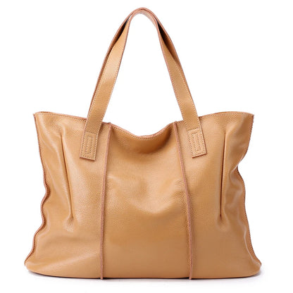 Women's Luxury Designer Natural Cowhide Soft Handbag Famale Fashion Shoulder Bag Ladies Cow Leather Large Capacity Tote Bag