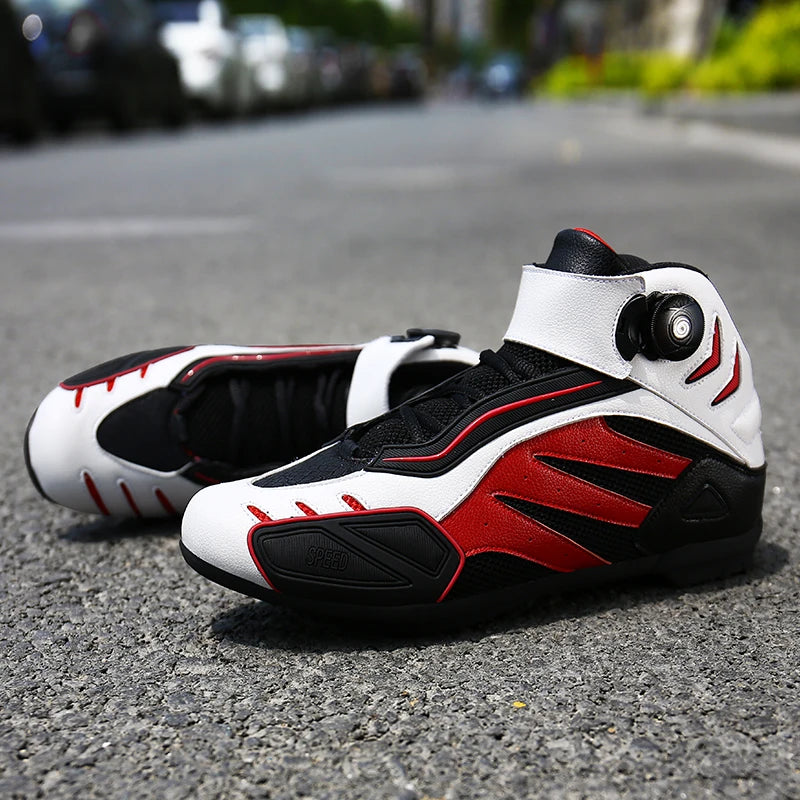 PU Leather Motorcycle Riding Boots for Men And Women Breathable Four-Season Motocross Motorbike Boots