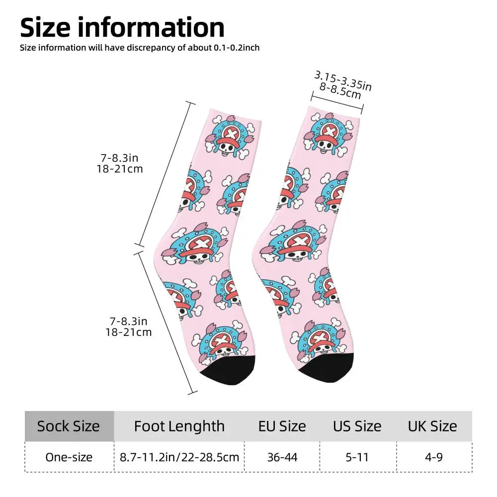 Fashion Men's Socks Harajuku Tony Tony Choppers Sock Luffys Zoros Trafalgar Law Anime Women's Socks Spring Summer Autumn Winter