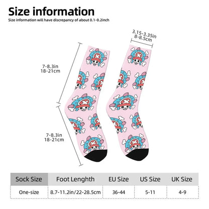 Fashion Men's Socks Harajuku Tony Tony Choppers Sock Luffys Zoros Trafalgar Law Anime Women's Socks Spring Summer Autumn Winter