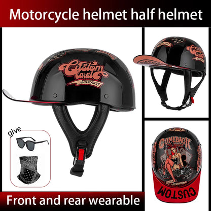 Summer breathable retro cruise motorcycle helmet for men and women electric motorcycle half helmet day American pedal scoop helm