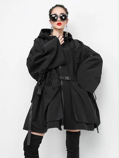Amax luluE 2025 Fashion Korean Fall Ladies Loose Streetwear Womens Long Hooded Trench Coat Oversized Windbreaker Casual Clothes
