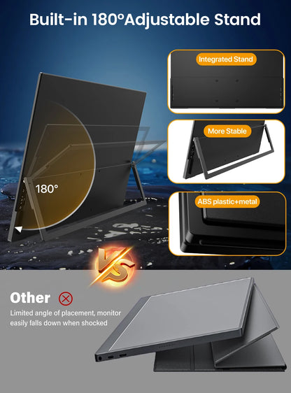 Uperfect 18.5" Touchscreen Portable Monitor 120Hz 100%sRGB HDR FreeSync Gaming Screen Extender for Laptop PC Game Console Travel Display