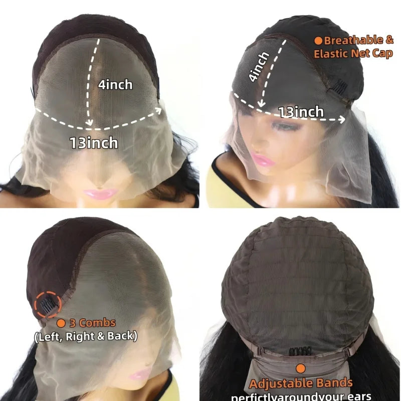 13x4 HD Lace Synthetic Wig, 26 Inch Body Wave, 150% Density. Fine bleached knots, with baby hair, stylish for daily wear.