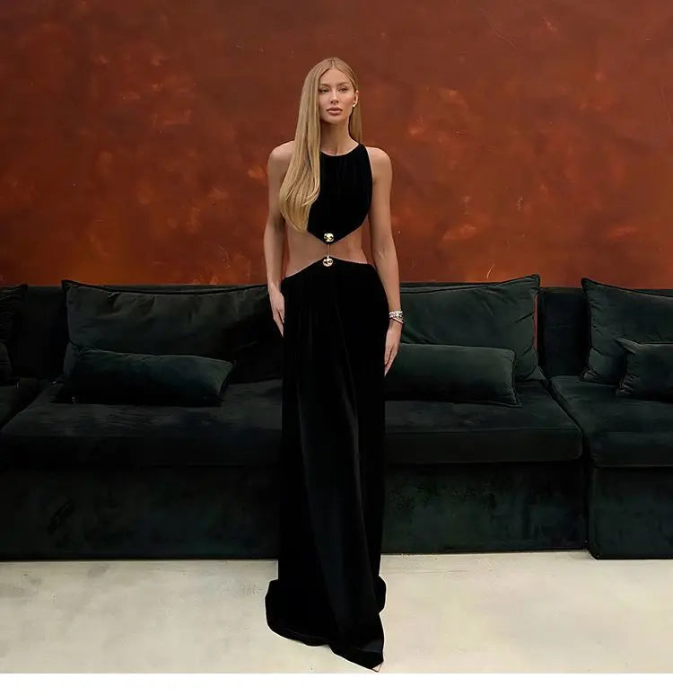 2026 Summer Fashion New Women's Elegant Design Dress Two Piece Set Sleeveless Top Slimming High Waist Long Dress Set