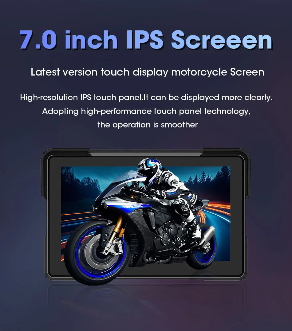 7 inch Motorcycle CarPlay Screen With TPMS GPS for Moto Navigation Display Screen Android Auto Digital Motorcycle Dashboard BT