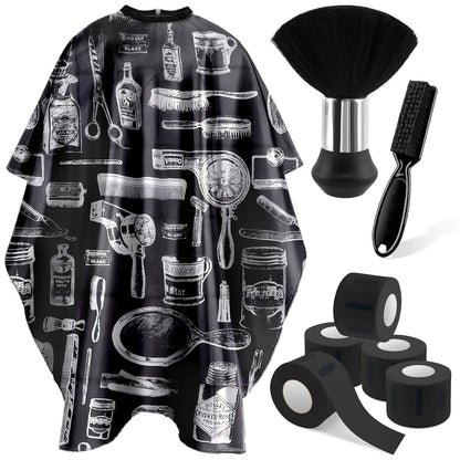 Professional Barber's Tools 3/8-Piece Set Hair Cutting Cape Neck Duster Hair Brush–Premium Salon Haircut Styling Accessories