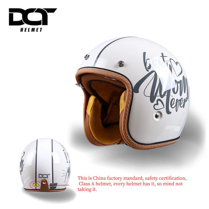 China 3C certification retro motorcycle helmet lightweight ventilation 3/4 cruise helmet unisex riding helmet.