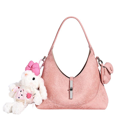 2026 New Pures Color Handbag with Long Shoulder Strap Messenger Bag Women's Designer Handbag Underarm Small Tote Bag